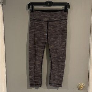 Lululemon Athletica Wunder Under Cropped Heathered Black Leggings Size 4